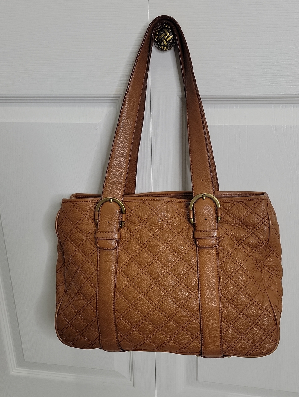 MICHAEL Michael Kors Camel Quilted Leather Large Shoulder Bag